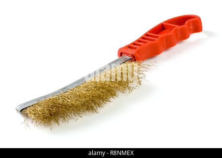 one wire brush isolated on white background Stock Photo