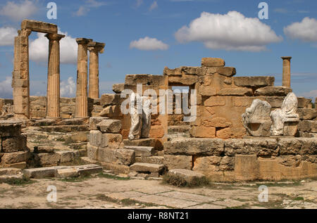 Libya, Cyrene. Ruins of  Cyrene Necropolis. Unesco World Heritage Site Stock Photo