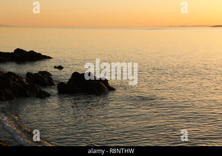 WA15535-00...WASHINGTON - Sunset at North Beach in Deception Park State Park on Whidbey Island. Stock Photo