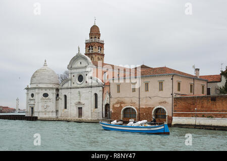 Renaissance church of San Michele in Isola (Chiesa di San Michele in Isola) designed by Italian Renaissance architect Mauro Codussi and built in 1469 on San Michele Island (Isola di San Michele) in Venice, Italy. Stock Photo