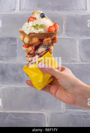 Hong Kong bubble waffles Stock Photo