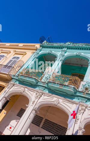 colourful old painted buildings in Havana Cuba Stock Photo