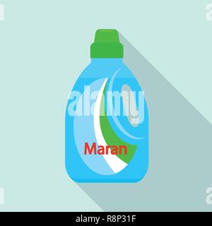 Wash gel bottle icon, flat style Stock Vector