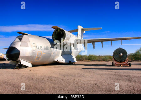 A Boeing YC-14 STOL U.S. Air Force transport plane from 1976 on display at the Pima Air & Space Museum in Tucson, AZ Stock Photo