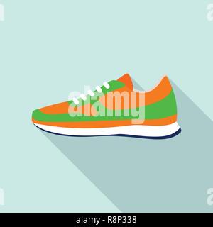 Clean sneakers icon, flat style Stock Vector