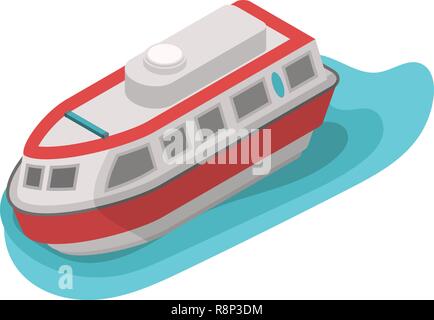 Rescue water boat icon, isometric style Stock Vector