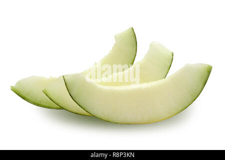 Three slices of melon isolated on white background Stock Photo