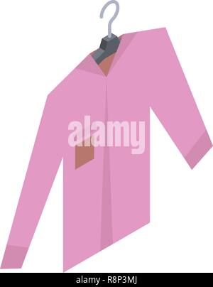 Pink shirt on hanger icon, isometric style Stock Vector