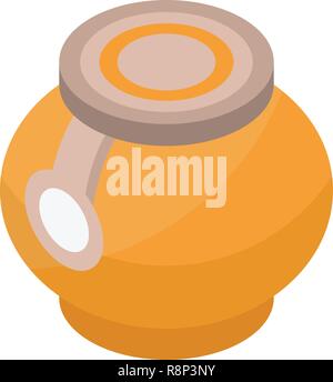Premium honey jar icon, isometric style Stock Vector