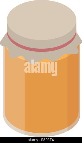 Spring honey jar icon, isometric style Stock Vector