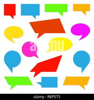 Set of comic Speech Bubbles, isolated. Vector illustration. Collection of speech and thought bubbles in flat style Stock Vector