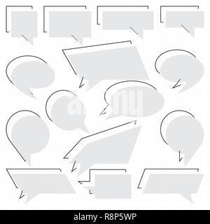 Set of pop art Speech Bubbles. Vector illustration. Collection of retro comic speech bubbles Stock Vector