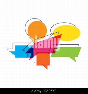 Set of colored pop art Speech Bubbles. Vector illustration. Collection of retro speech bubbles Stock Vector