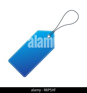 Blue Price Tag. Vector illustration. Realistic discount tag, isolated Stock Vector