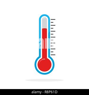 Thermometer icon isolated. Vector illustration. Colored thermometer in flat style Stock Vector