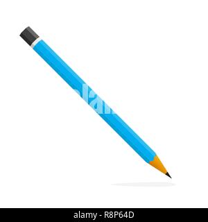 Pencil icon in flat design. Vector illustration. Pencil on white background with shadow. Stock Vector
