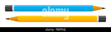 Pencil icons. Vector illustration. Set of pencils on white background. Stock Vector