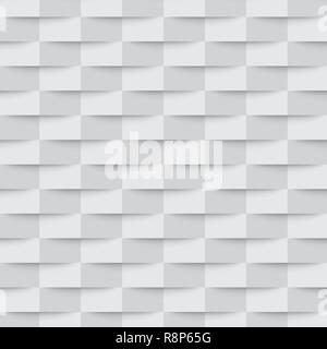 White geometric texture. Vector illustration. Abstract 3d background Stock Vector