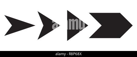 Set of black arrows. Vector illustration. Arrows collection isolated on white background. Stock Vector