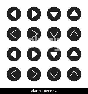 Set of black arrows. Vector illustration. Collection of arrows in a circle Stock Vector