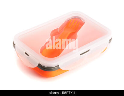 empty lunch box silicone isolated on white background Stock Photo