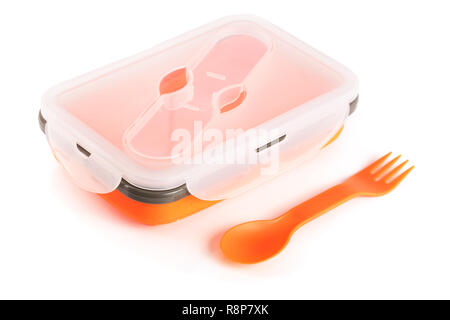 empty lunch box silicone isolated on white background Stock Photo
