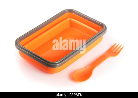 empty lunch box silicone isolated on white background Stock Photo