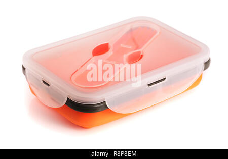 empty lunch box silicone isolated on white background Stock Photo