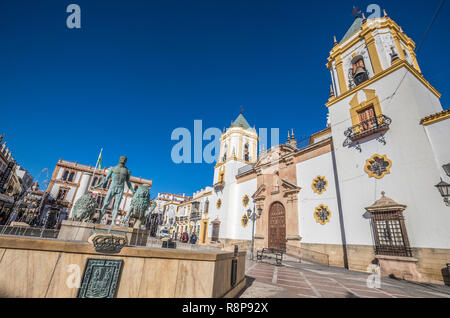 The old church of Ronda Spain Plaza Del Socorro Church Stock Photo