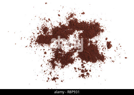 Pile of powdered, instant coffee isolated on white background, top view Stock Photo