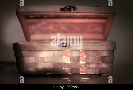 beautiful wicker casket .isolated on a light background. Stock Photo