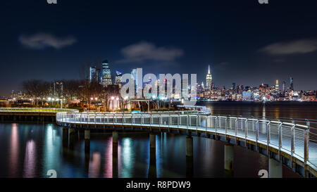 Pier C park in Hoboken, New Jersey Stock Photo