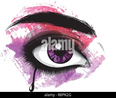 Vector image of tears in the eyes Stock Vector