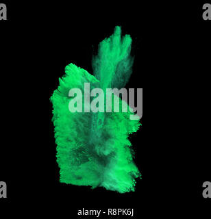 Explosion of colored powder on black background Stock Photo