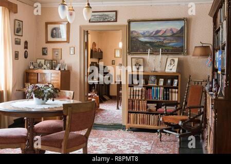 Iceland, Westfjords, Vestfirdir Region, Onundarfjordur, Flateyri, The Old Bookstore Stock Photo