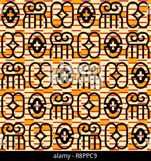 Seamless African Adinkra pattern. Stock Vector