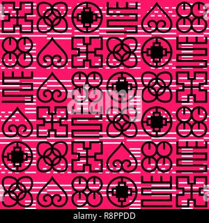 Seamless African Adinkra pattern. Stock Vector