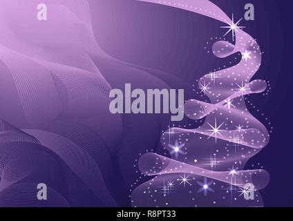Sparkling Christmas Tree made of wave flow. Stock Vector