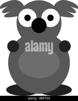 Koala vector illustration of a cute cartoon animal character for kids. Stock Vector