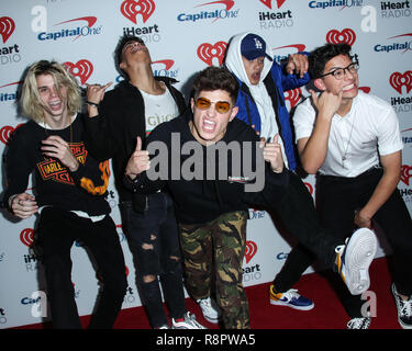 LAS VEGAS, NV, USA - SEPTEMBER 22: Austin Porter, Edwin Honoret, Nick Mara, Zion Kuwonu, Brandon Arreaga, PRETTYMUCH in the press room during the 2017 iHeartRadio Music Festival - Day 1 held at the T-Mobile Arena on September 22, 2017 in Las Vegas, Nevada, United States. (Photo by Xavier Collin/Image Press Agency) Stock Photo