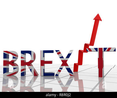 brexit great britain text arrow index background - 3d rendering Stock Photo