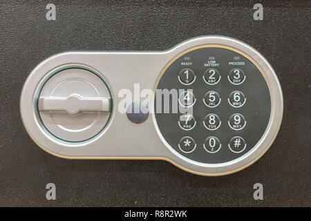 Safe lock code Password Pad number Protection Safety box bank. safe code lock. Stock Photo