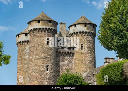 France, Cantal, Tournemire, the castle of Anjony, fortress of XVe century Stock Photo