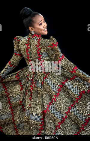 fitted lace wedding dress Afro Hibiscus Tropical Long Sleeve Bodycon Dress ShweShwe African Pattern  by African Pride