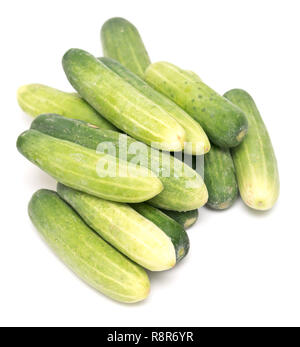 Pile of cucumbers isolated on white background Stock Photo