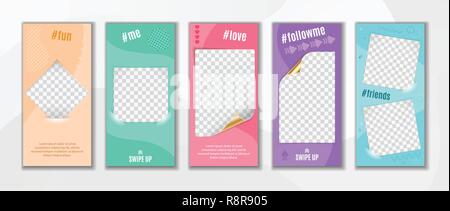 Instagram Stories Templates Stock Vector