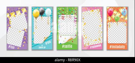 Instagram Stories Templates Stock Vector