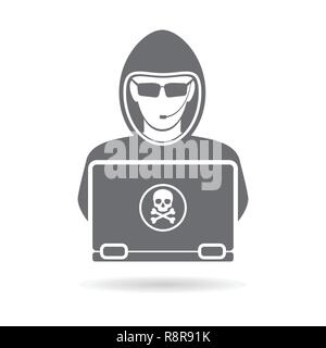 Cyber Crime Concept with Logo Hacker Stock Vector