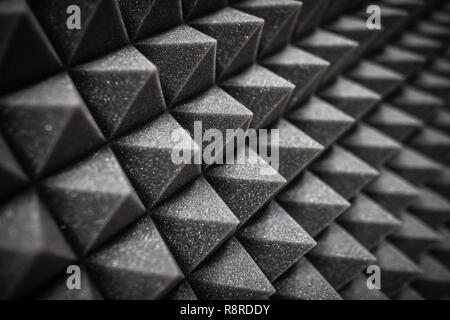 Foam soundproofing coating close-up. Recording studio details Stock Photo