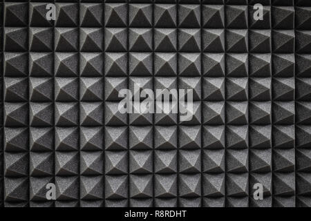 Foam soundproofing coating close-up. Recording studio details Stock Photo